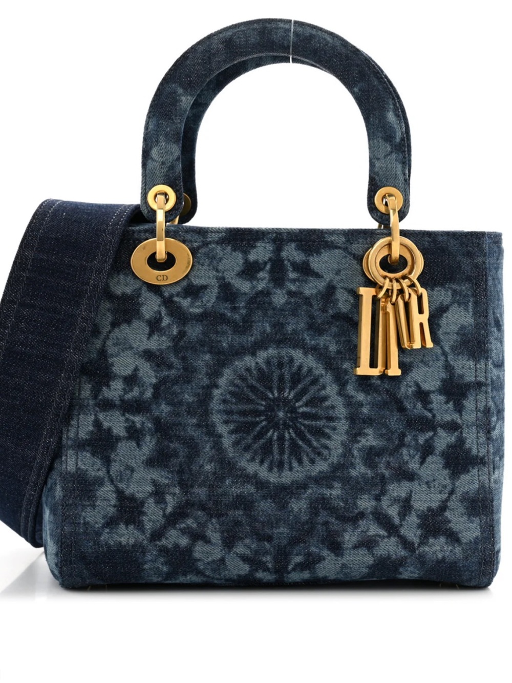 Dior Tie Dye Navy Blue Lady Dior Medium Bag